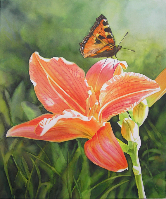 butterfly on flower paintings