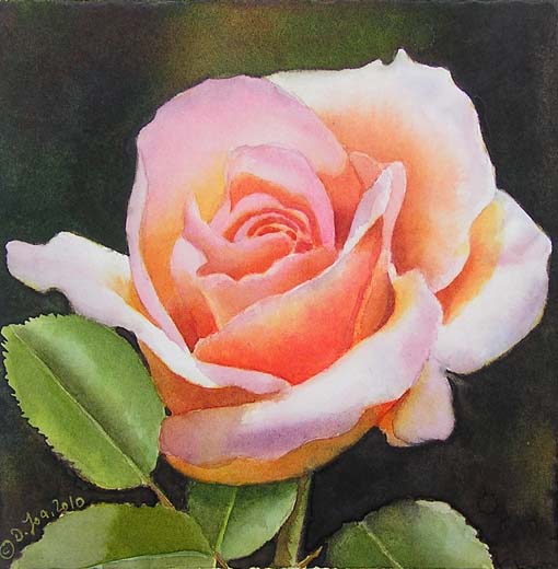 pink and yellow roses painting