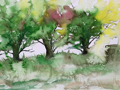 landscape in watercolor